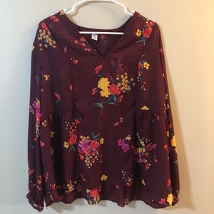 NWOT Old Navy floral blouse XL